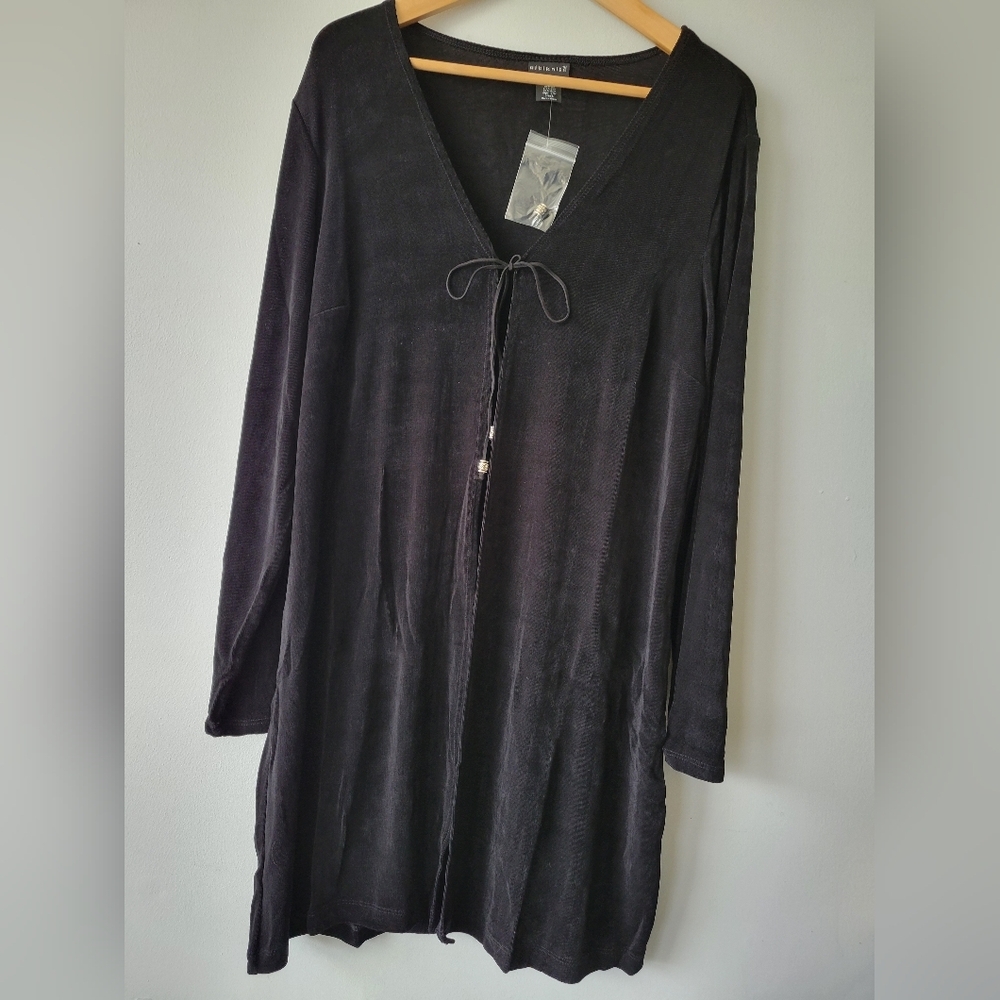 Citiknits black open cardigan large